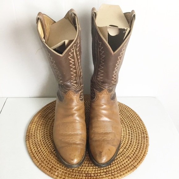 Tony Lama men's round toe leather boots, SZ 11.5AA AZTEC USA MADE Men’s - Picture 1 of 7